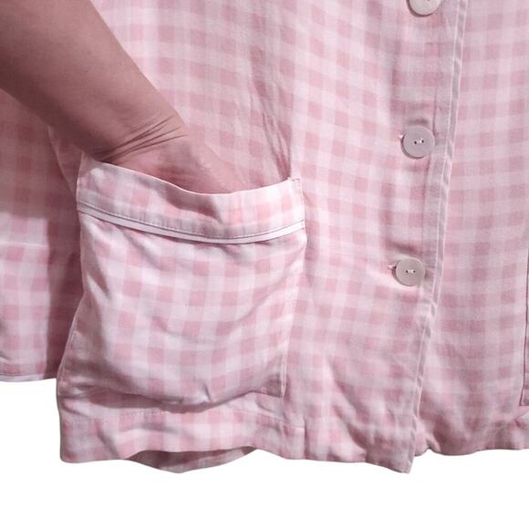 Sleeper Party Pajama Top in Pink Vichy L As seen on Sex and The City - Picture 7 of 16